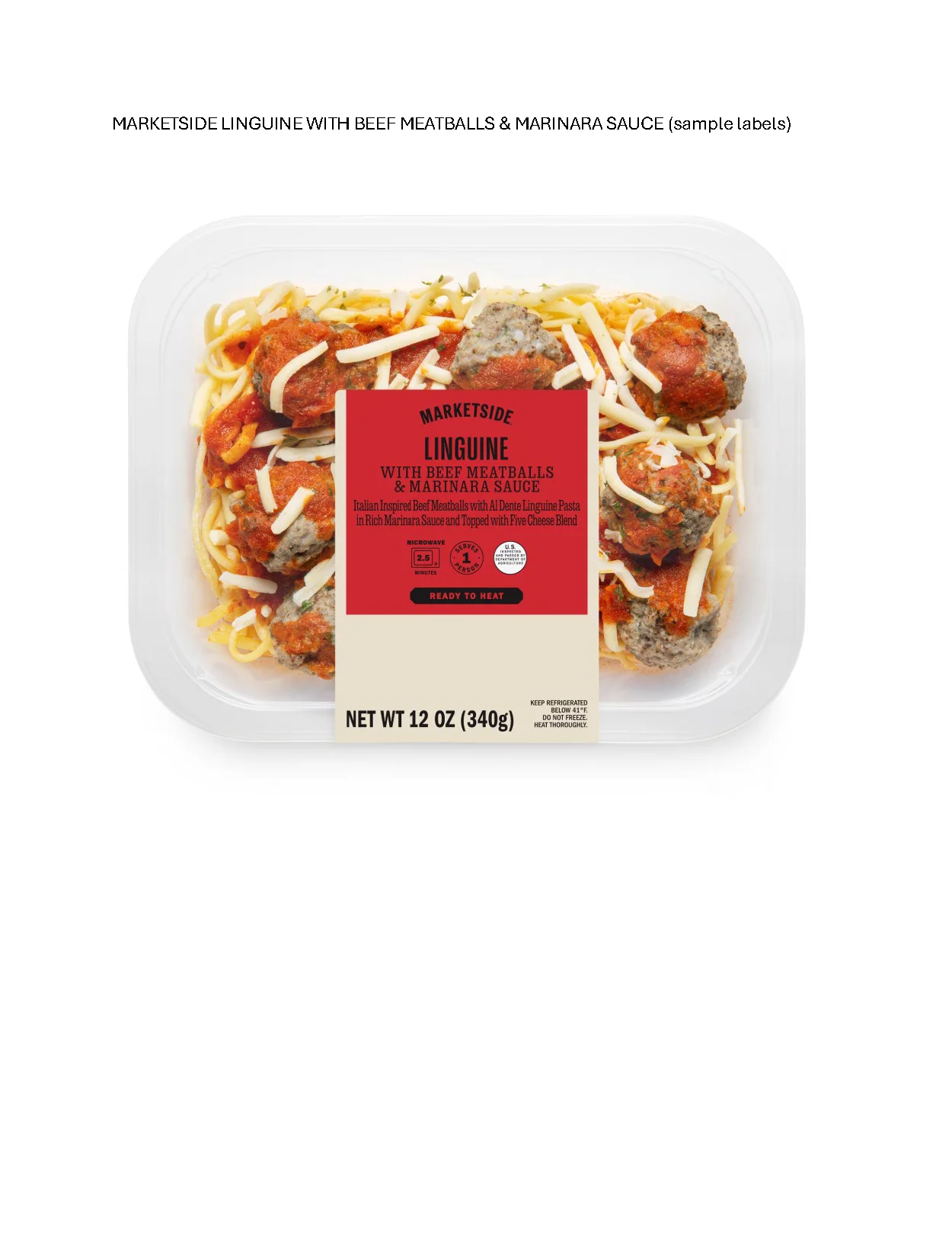 Marketside Linguine con Albóndigas de Res y Salsa Marinara