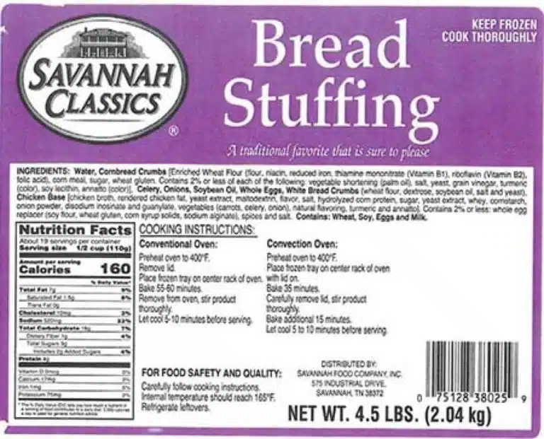 Actualización de un a abogado de Listeria: Savannah Foods retira productos debido a riesgos de Listeria.