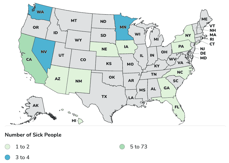 Country Eggs LLC Egg Recall Salmonella Map